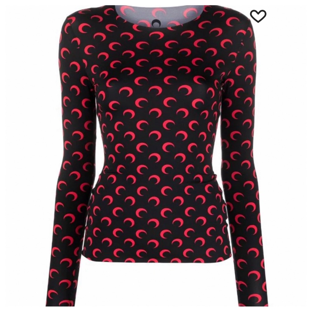 Marine Serre Body con fitted Shirt, Crescent Moon print